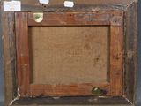 an old picture of a picture frame with a piece of paper taped to it