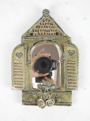 a person taking a picture of themselves in a mirror
