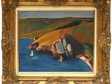 an image of a painting of a sailboat on the water