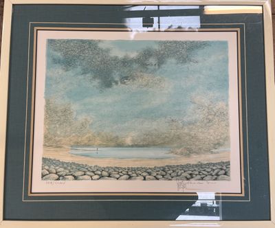 Henri WESTEL (1925-2012) Paysage lacustre