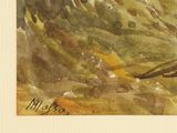 a picture of a painting of a bird in the water