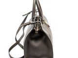 brown leather handbag on a white background