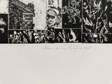 un dessin en noir et blanc représentant un collage d'images