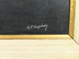 an image of a painting of a blackboard with a white writing on it