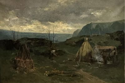 Charles LEFEVRE (c.1810-?). Le campement.