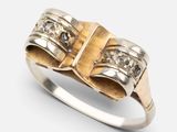 une image représentant une bague en or et en argent sertie de diamants