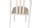 a white chair with a striped seat on a white background