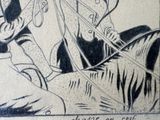 cartoon drawing of a man riding a horse with a hat on