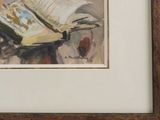 a painting of an open book sitting on a table