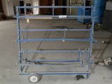 a picture of a blue work platform in a building