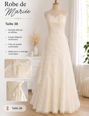 robe de mariee tulle 38