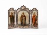 trois tableaux représentant Jésus et Marie sur fond blanc