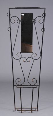a mirror on a stand with a mirror in it