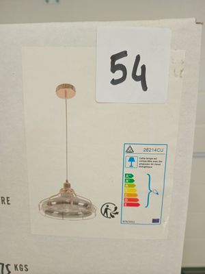 @@@ 2 suspensions métal et verre cuivre - NEUF EN CARTON - V…