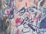 painting of a man with a pipe in his mouth and a cigarette in his mouth