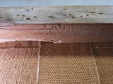 a close up of a piece of wood that has been stripped