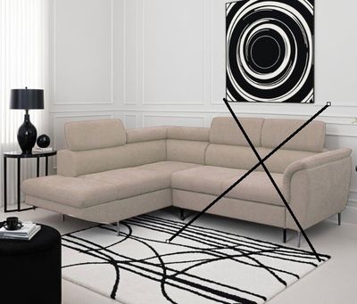 Méridienne du canapé VENTUS d'angle en tissu beige, méridien…
