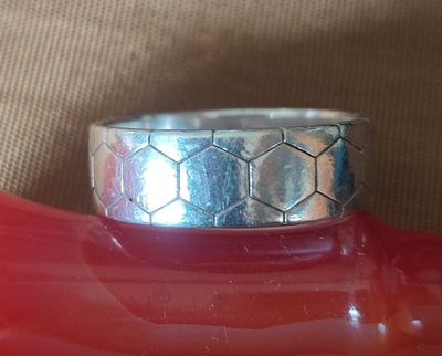Bague CHRISTOFLE, Code royale, en argent.