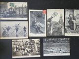 plusieurs photographies en noir et blanc représentant des hommes et des femmes travaillant dans un champ