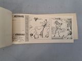 an open book with a drawing of a man and a woman