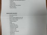 a piece of paper that has a list of items on it
