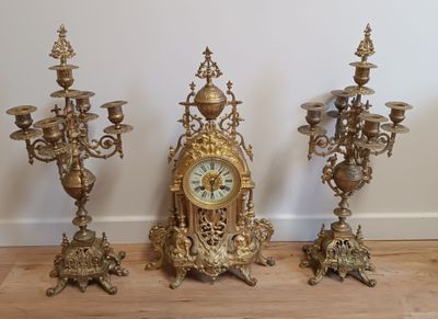 Garniture de cheminée en bronze