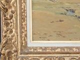 painting of a landscape with a river and a castle in the distance