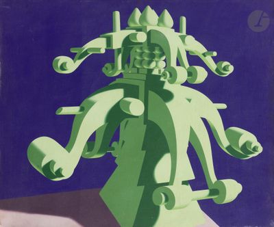 an image of a green and blue poster with a man on a motorcycle