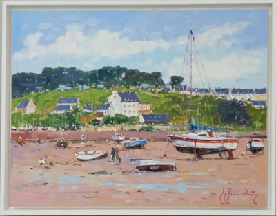 Guy LEGENDRE (né en 1946). "Port de Saint-Pol-de-Léon"