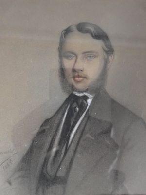 Ecole du XIXe siècle, Portrait d'homme, graphite et fusain s…