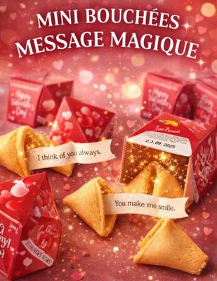 mini-bouchées « message magique » pour la Saint-Valentin