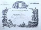 une photo d'un certificat sur laquelle figure une fontaine