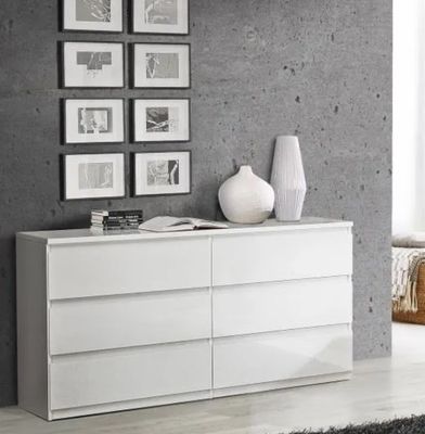 Commode CHELSEA 6 Tiroirs - Couleur blanc mat - L 154 x P 42…