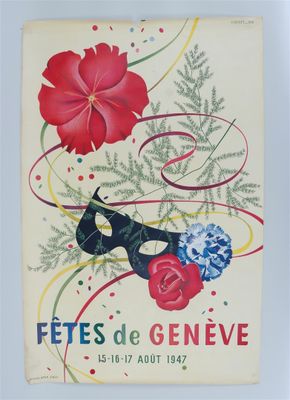 Affiche originale "Fêtes de Genève 1947" d'André Closset. Av…
