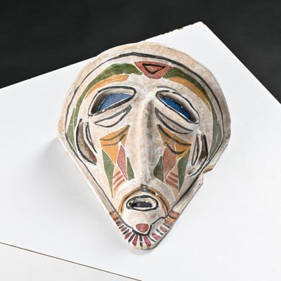 a mask that is sitting on top of a table