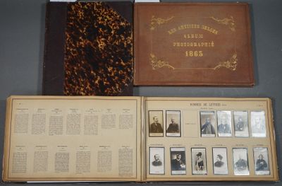 an open book with pictures of men and women on it