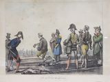 a drawing of a group of men in military uniforms