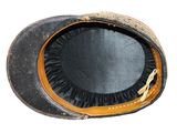 a black hat with a brown leather band and a black hat with a brown leather band and a black hat with a brown leather band