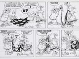 cartoon of a comic strip with a cartoon of a witch and other characters