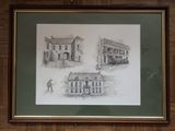 a picture of a drawing of a house and a man