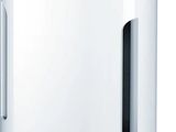 a white and black air purifier on a white background