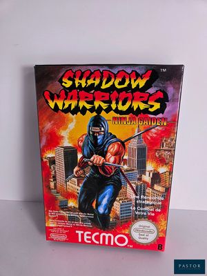 the box of the game shadow warriors is sitting on a table