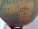 a close up of a globe with a map on it
