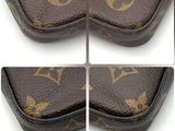 four different images of a louis vuittou wallet with multiple images of it