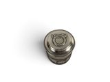 an image of a close up of a metal object on a white surface