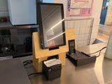 an image of a kitchen counter with a computer on it