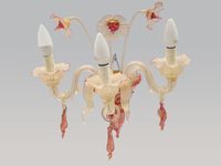 MURANO Paire d'appliques en verre soufflé dans les tons de r… (photo 2)