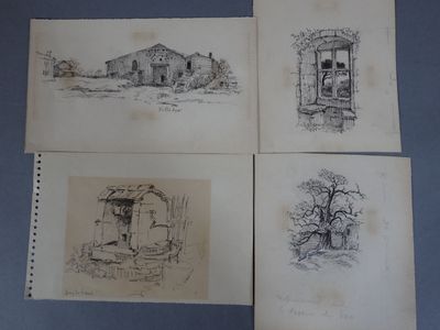 Paul Adrien BOUROUX (1878-1967), Lot de 4 études au crayon g…