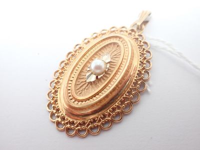 Pendentif en or et perle, poids 5,6g, H. 5cm - Photo 1