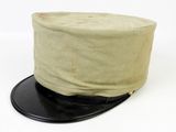 an image of a hat with a black leather brimle on top of it